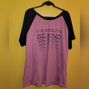 Torrid Pink & Black Raglan T-Shirt -Size 4 - 26/28 - Pre-owned